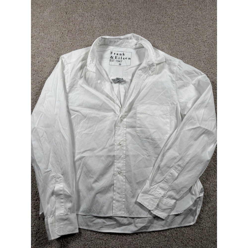 Frank & Eileen Silvio Untuckable Button Up Shirt White Cozy Medium